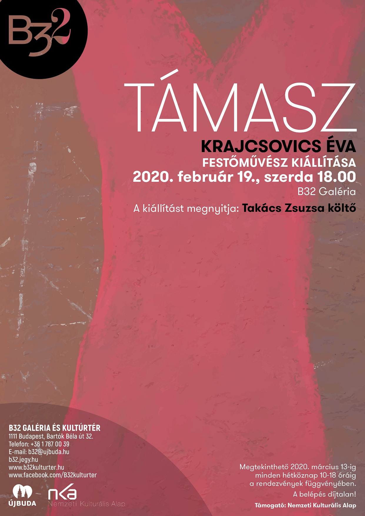 B32 Galéria Krajcsovics Éva kiállítása 2020.02.19 meghívó